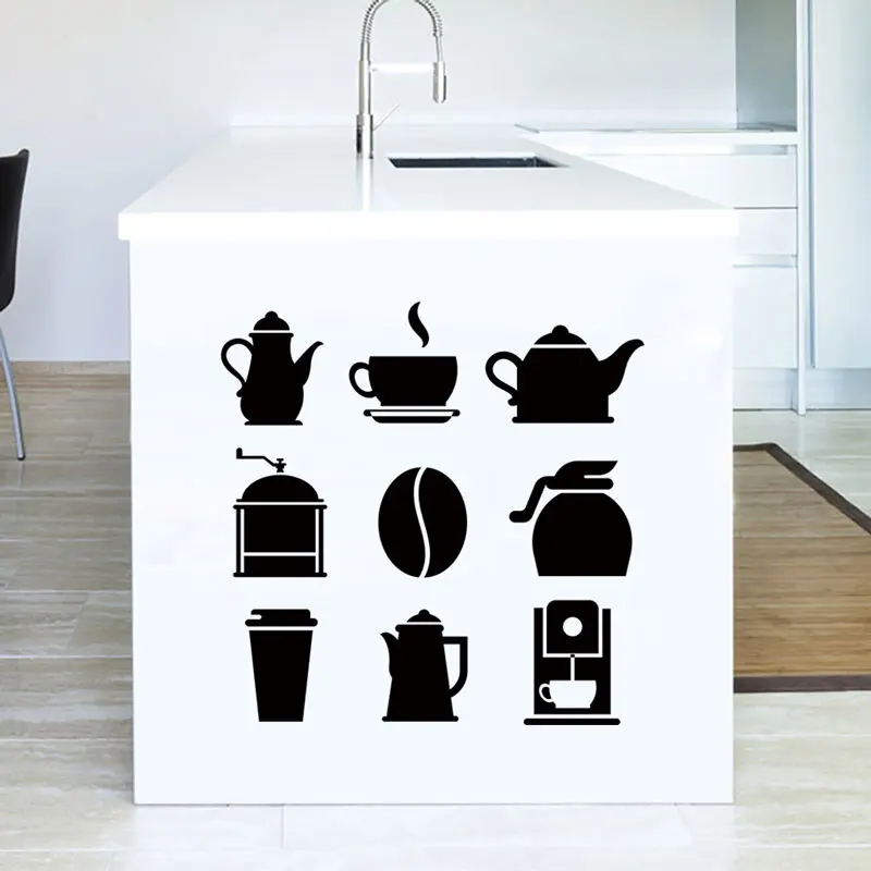 Наклейки для украшения кофейного дома кухни ресторана 2019 водонепроницаемые