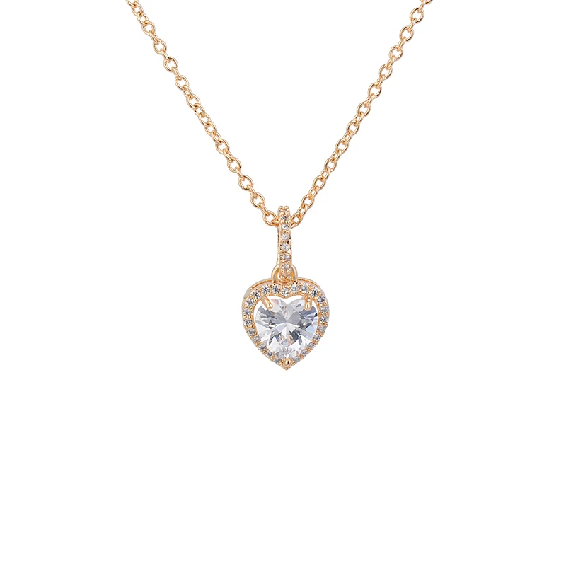 Новинка 2017 модное ожерелье с кубическим цирконием в форме сердца фирменный кулон