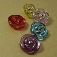50pcs mix color transparent rose shirt buttons apparel supplies sewing accessories13mm craft scrapbooking clothing accessories