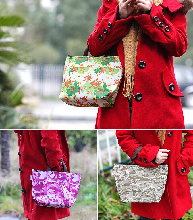 Портативная сумка для доставки Термосумка из ткани Оксфорд с цветами пикника