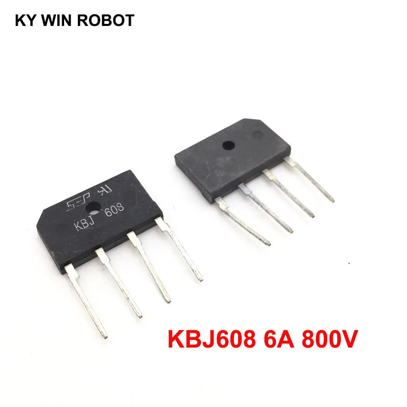 Диодный мост выпрямителя KBJ608 6 А 800 в DIP 4 5 шт.|Выпрямители| |