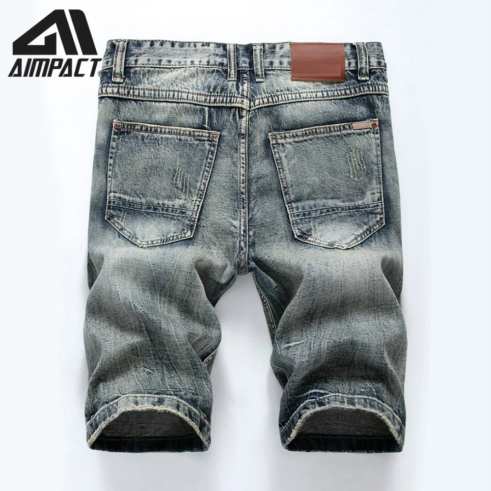 Vintage Denim Shorts for Men Cowboy Ripped Jean Trunks Male Summer Slim Fitted Hi-Street Distressed Skinny Jeans Shorts AM2300