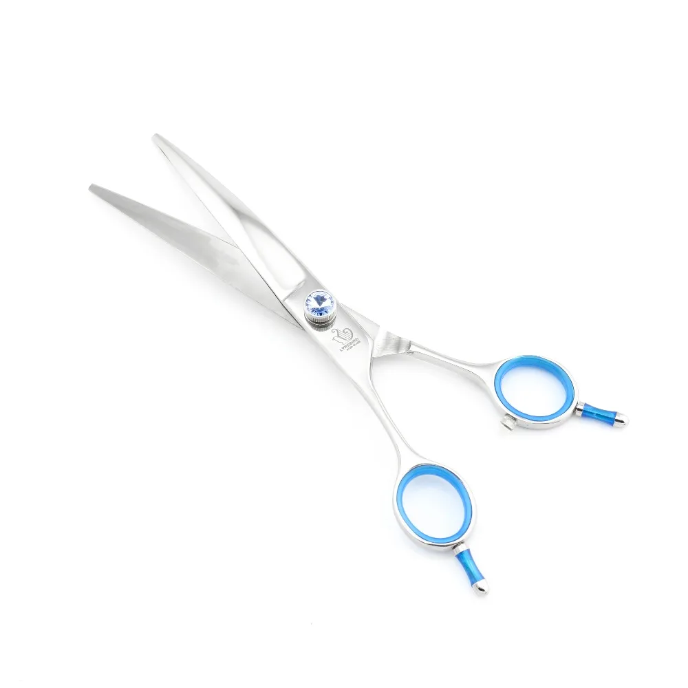 Pet Dog Grooming Scissors 7 INCH Left Hand Curved Hair Shears Big Blue Stone Bag Optional 1PCS/LOT Lyrebird NEW | Красота и здоровье