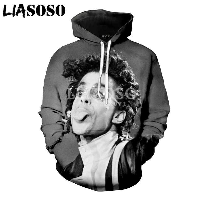 LIASOSO зимняя Новинка модная мужская и женская толстовка 3D принт певица принц