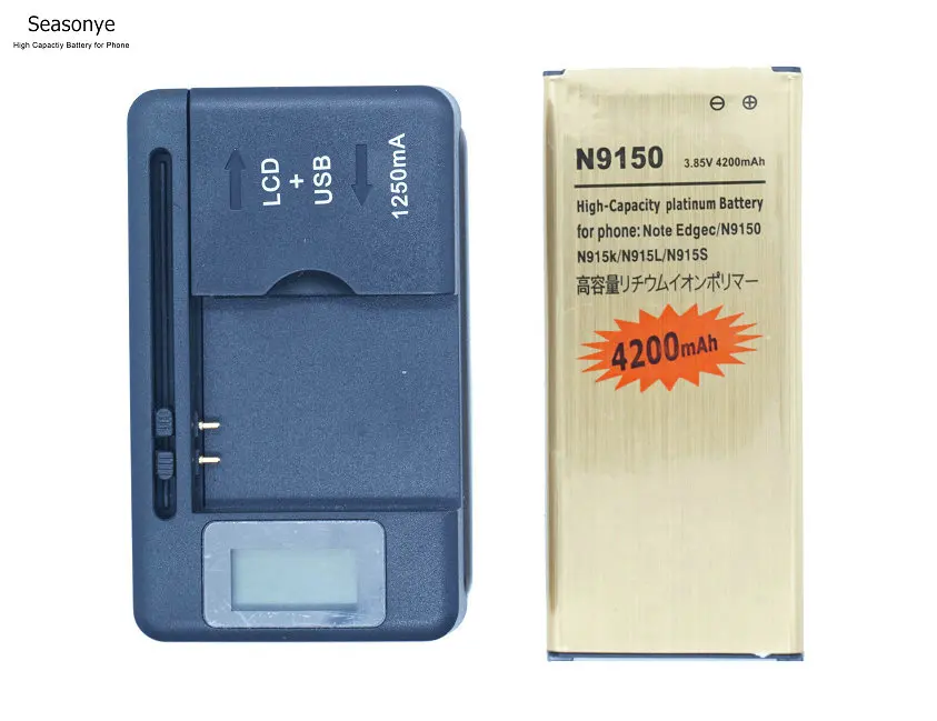 Сменный золотой аккумулятор Seasonye 1x EB BN915BBC/EB BN915BBE 4200 мАч + ЖК зарядное устройство