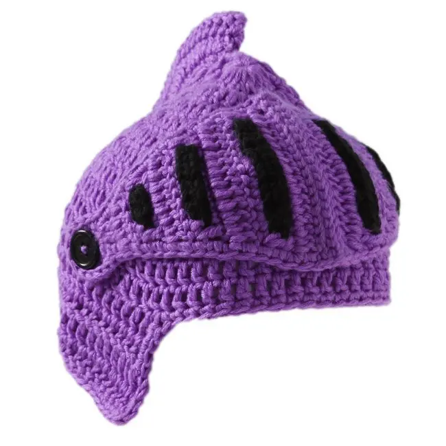 purplechild Новинка, семейные шапки, Римский рыцарь, шлем, шапка s, ручная работа, вязаная теплая зимняя маска, шапки для папы и ребенка, вечерние шапки - Цвет: purplechild