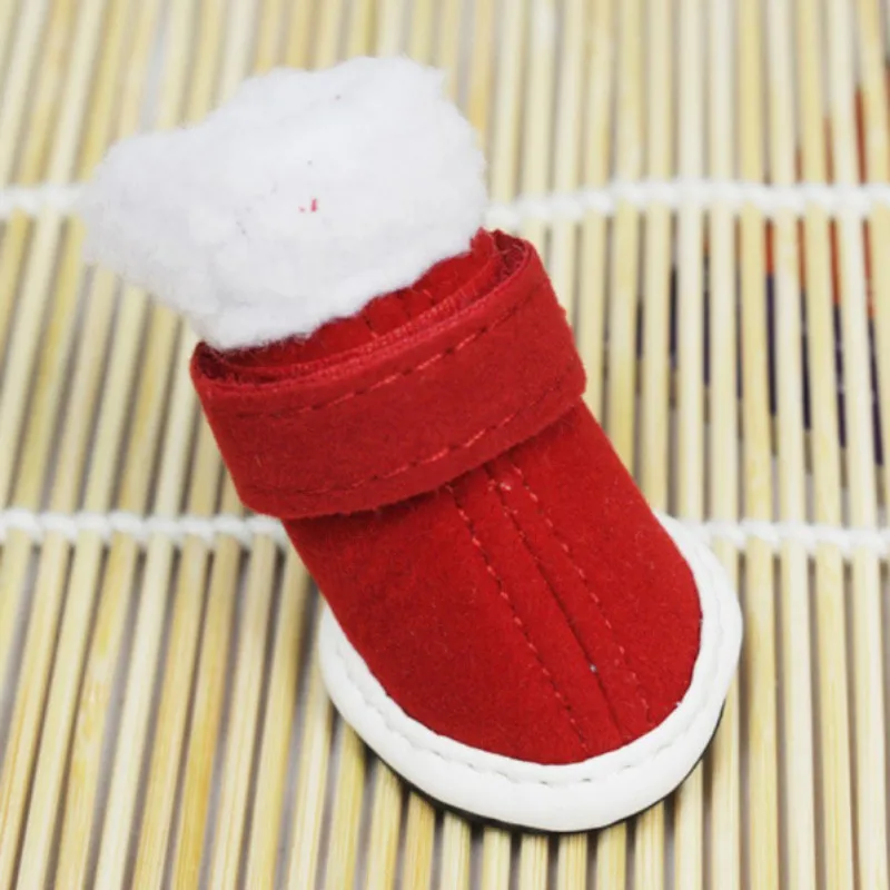 4 шт./лот Рождественская теплая обувь противоскользящая собака породы чихуахуа