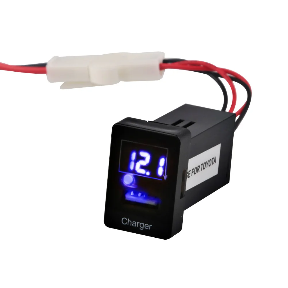 Автомобильный вольтметр с usb-портом 5 в 2 1 А зарядное устройство для телефона TOYOTA
