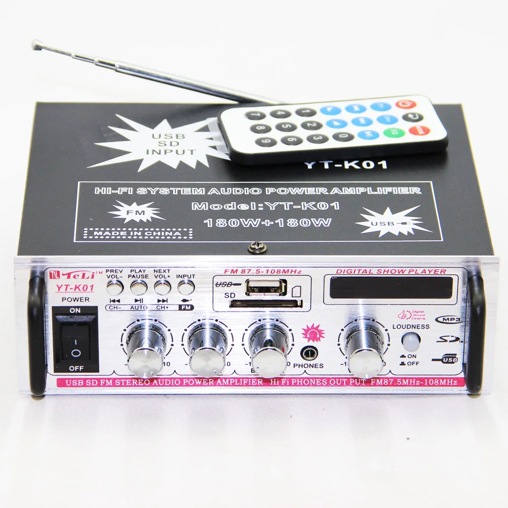 Тели YT-K01 профессиональный USB SD FM hi-end Fi стерео усилители поддержка выход на