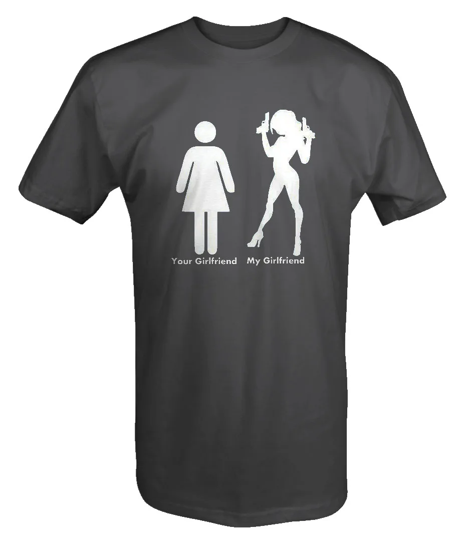 Ваша подруга моя пикантные с Пистолеты футболка Дешевые Продажа 100% хлопок|girlfriend