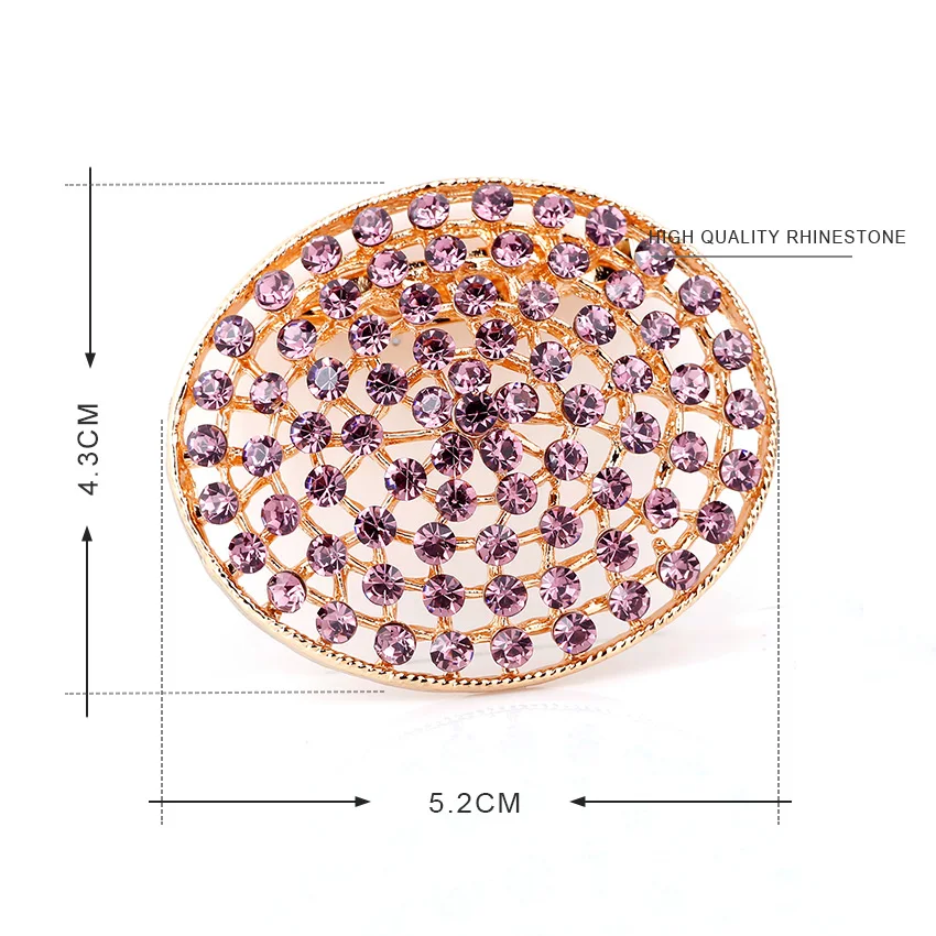 Женская круглая Брошь Стразы свадебная брошь с цветными стразами | Украшения и