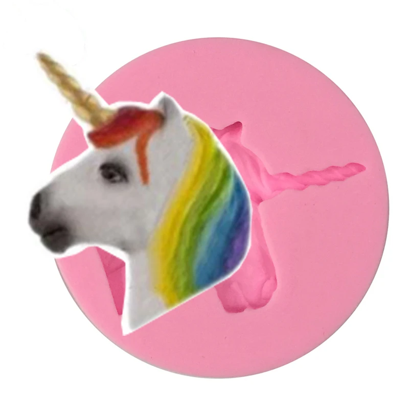 

Free Shipping Cute Unicorn Silicone Fondant baking Paste Mold DIY Cake Decorating Polymer Clay Resin Candy Fimo Super Sculpey
