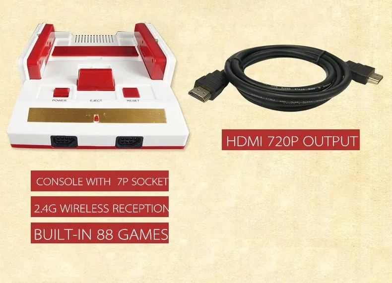 8 Bit 2,4G мини игровая консоль HDMI AV Ретро видео игровая консоль встроенные 88 классических игр ручной HD tv семейный Видео игровой плеер