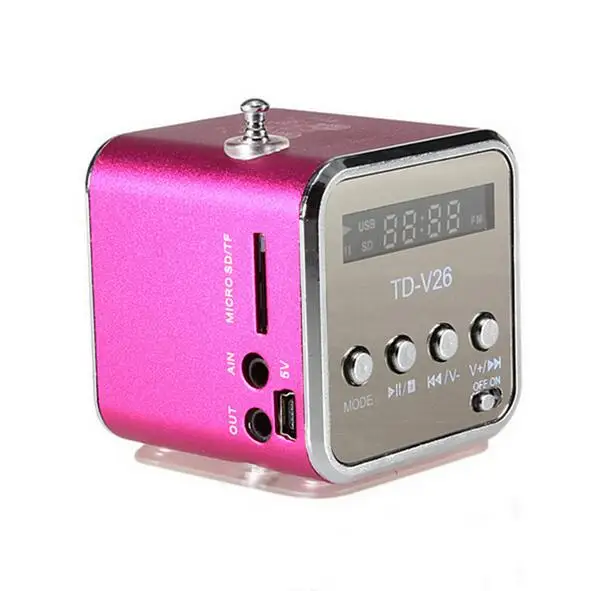 Портативный Micro USB стерео Динамик TD-V26 fm Радио мини parlantes Компьютерные колонки