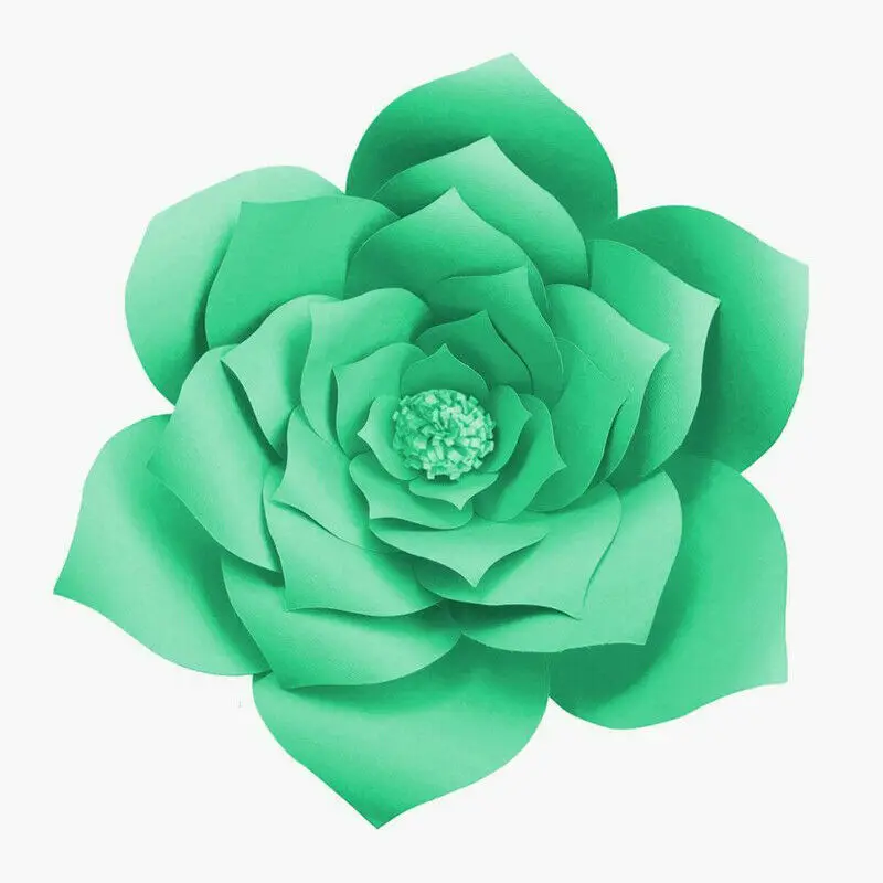 Deep Green NEW Paper Flower Backdrop Wall Giant DIY Rose Flowers Wedding Party Decor 30 cm - Цвет: Deep Green