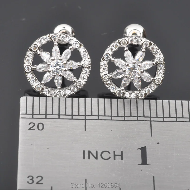 Рождественские подарки идеальный белый фианит для женщин Посеребренные