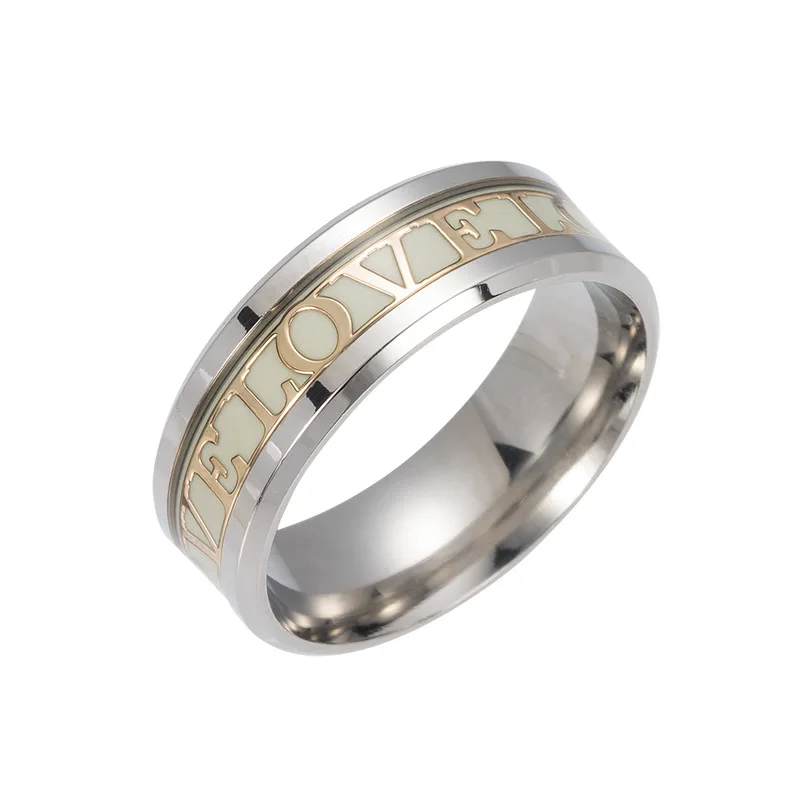 Женское кольцо из нержавеющей стали ФЛУОРЕСЦЕНТНОЕ светящееся с