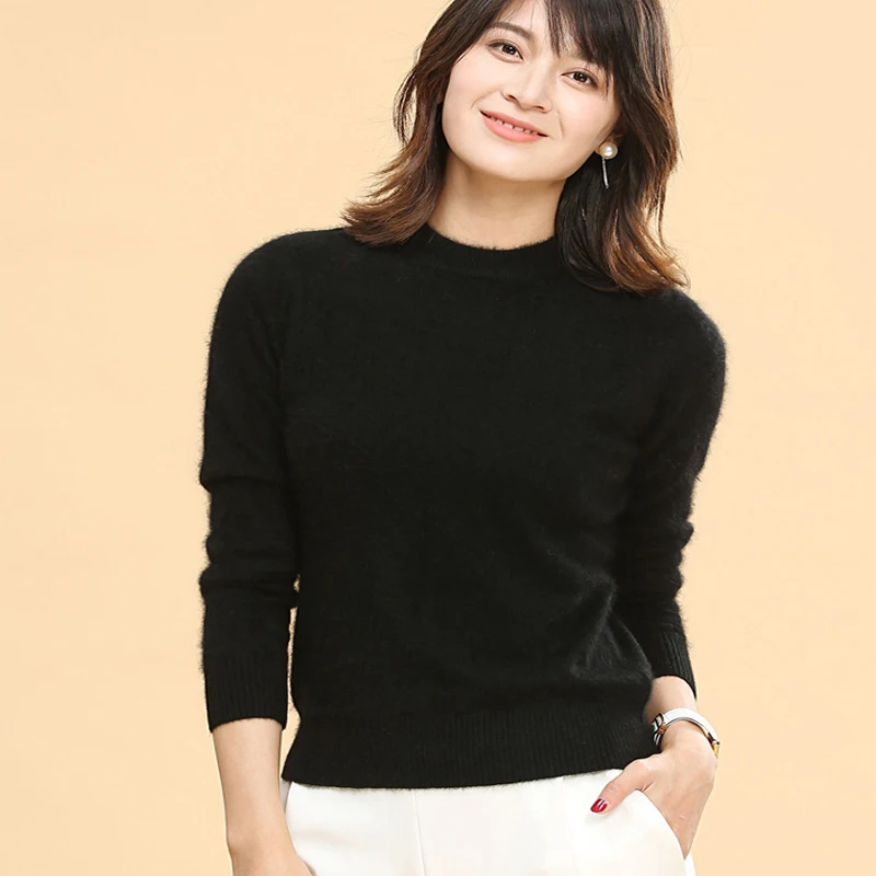 Super Warm Fluffy Mink Cashmere Soft Fur O-neck Sweaters and Pullovers for Women Autumn Winter Jumper Female Brand WA651 | Женская