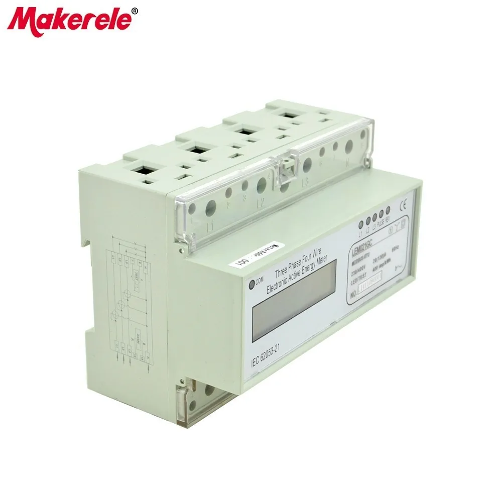 Modbus RTU Din Rail MK LEM021GC портативный цифровой ЖК трехфазный измеритель энергии|phase energy