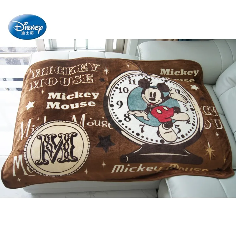 

Disney Cartoon Brown Mickey Mouse Flannel Blanket Throw Manta for Boys Girls Soft Thick Warm Sofa Plane Throw Covering 100x140cm