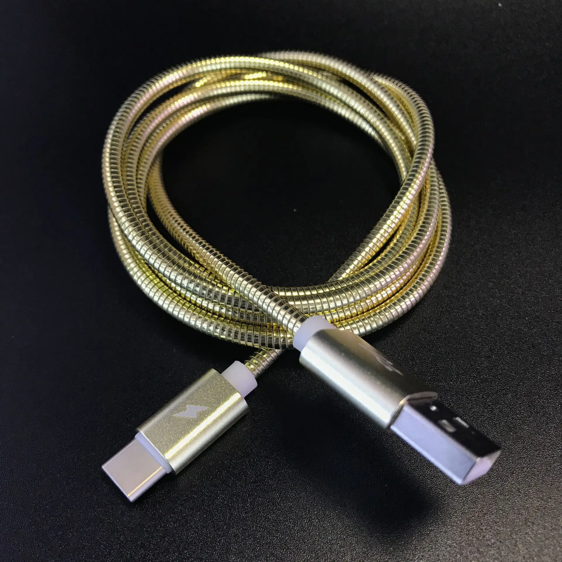 2.4A Быстрый 8pin type C mi cro USB кабель 1 м металлический пружинный кабель для передачи данных зарядное устройство для телефона для Xiaomi mi huawei samsung sony Iphone X Кабель