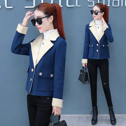 2019 autumn and winter new ladies explosion models fashion wild temperament short woolen coat tide | Женская одежда