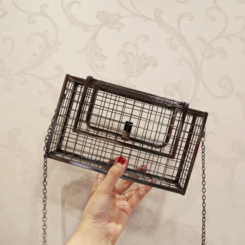 ETAILL модная новинка женская вечерняя сумочка с полым металлическим покрытием