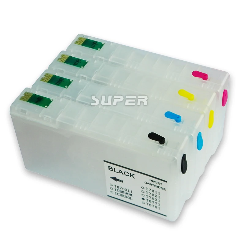 4 шт./лот T7011-T7014 рециркуляции чернильные картриджи для принтера epson WP-4000 4015DN 4025DN