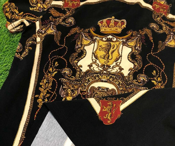 Модный 19ss известный бренд прибытие Корона Королевский алмаз Печать Дизайнер Футболка короткий рукав хлопок для мужчин