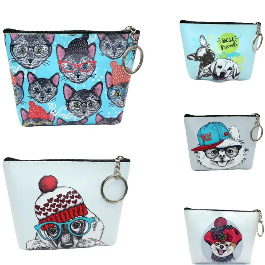 xiniu coin purse leather Women Girls Printing Dog Snacks Coin Purse Wallet Bag Change Pouch Key Holder mini bag monederos #35 | Багаж и