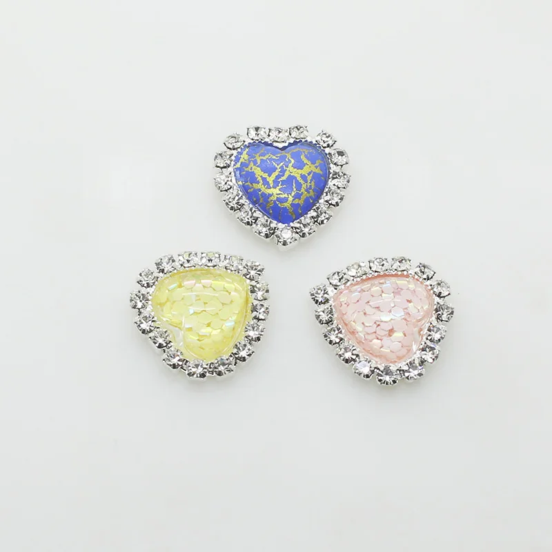 Новинка акриловые пуговицы в форме сердца 18x18 мм стразы с плоским основанием для