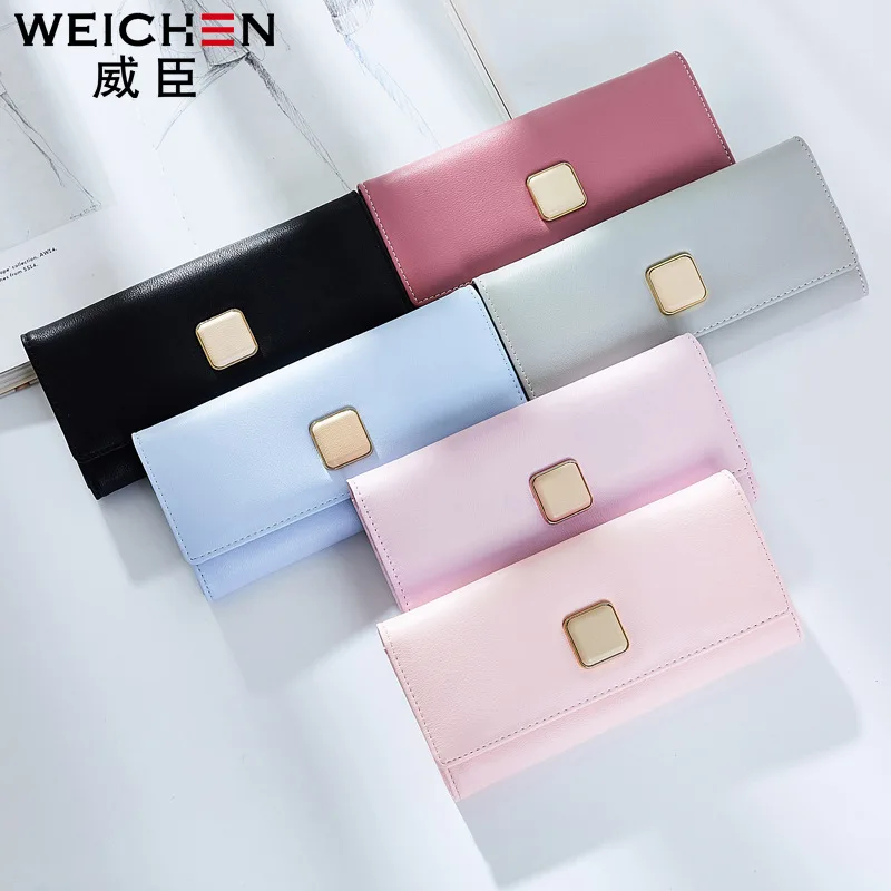 Weichen искусственная кожа Длинный кошелек клатч долго HASP Для женщин бумажника