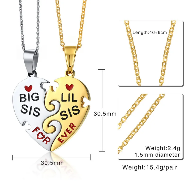ZORCVENS Interlocked Friendship Heart Pendant for Women Necklace Stainless Steel Female Best Friend Statement Jewelry | Украшения и