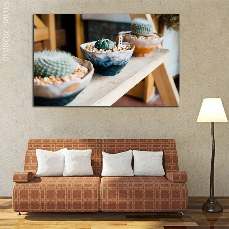 

Succulent Potted Plants HD Printed Modular Pictures Unframed Spray Painting Living Room Canvas Modern Wall Art Home Decor