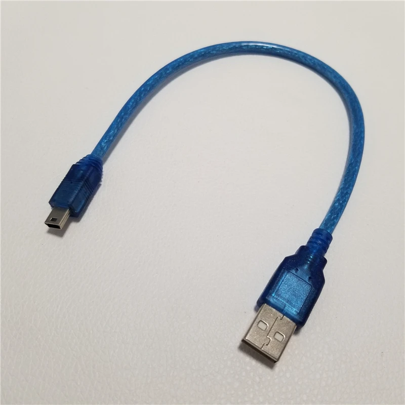 USB 2 0 Type A to Mini адаптер папа-папа удлинитель данных кабель питания прозрачный синий