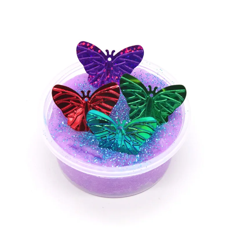 Purple Lace Mud 60ml 110 г проволочная грязь бабочка шелк история грязи Лайм слизи тысячи длинные постоянно чувствовать себя очень хлопок Рисование игрушки пластилин - Цвет: Purple Lace Mud 60ml