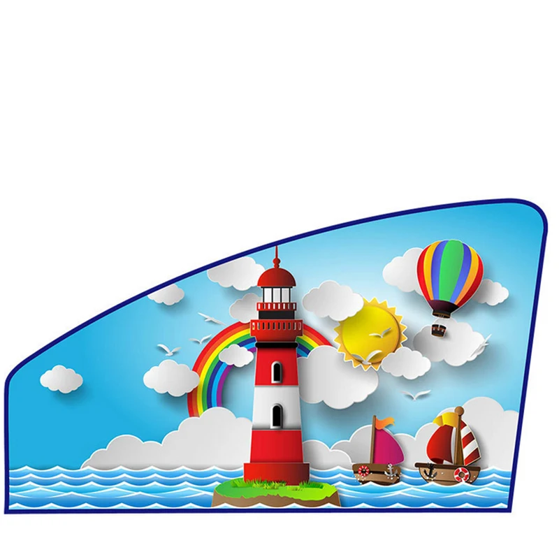 Автомобильный мультяшный океан Магнитный солнцезащитный козырек шторы для