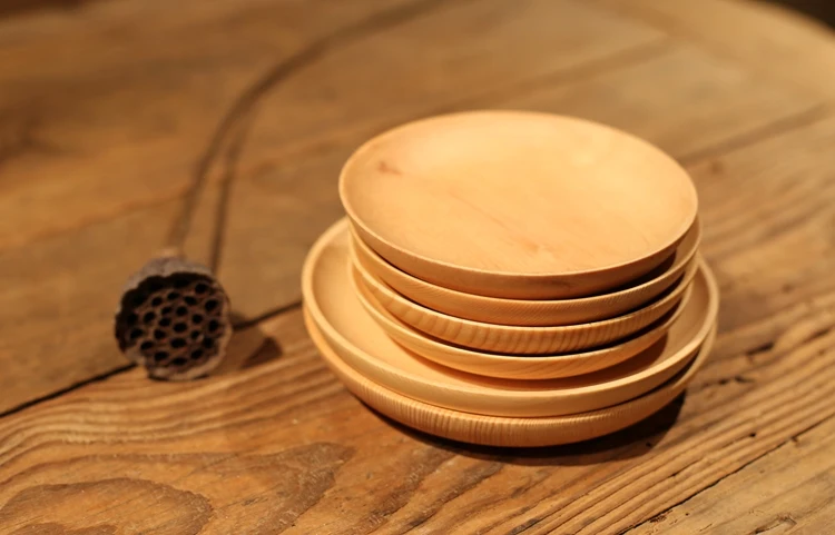 В японском стиле деревянная десертная тарелка/тарелка для закусок/тарелка