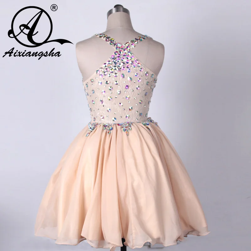 Блеск Стразы короткие Платья для Бала выпускников Формальные V Средства ухода за