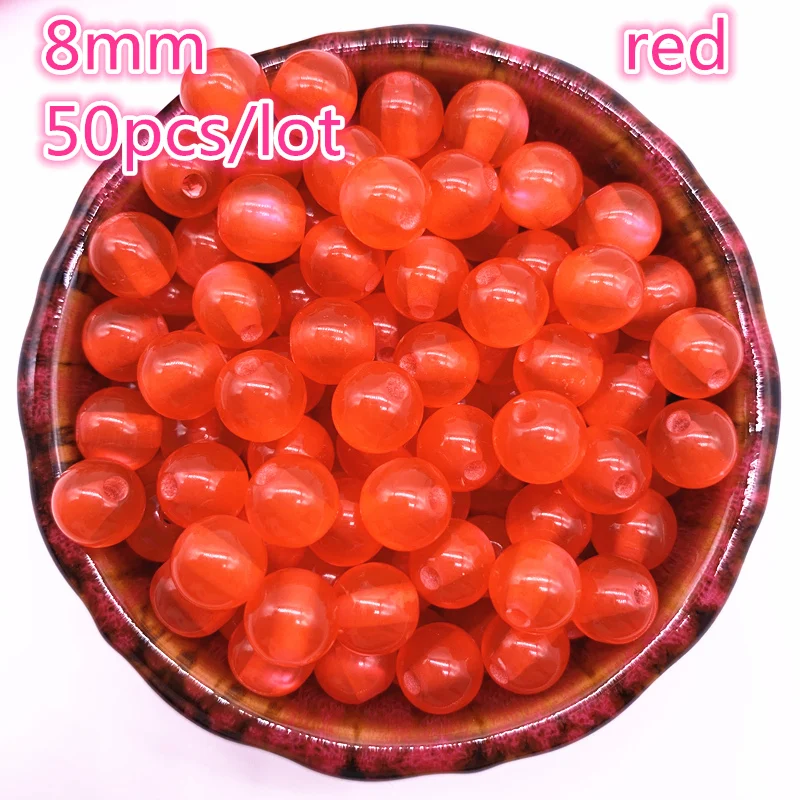 Бусины с имитацией натурального опала круглые разделительные бусины из красной