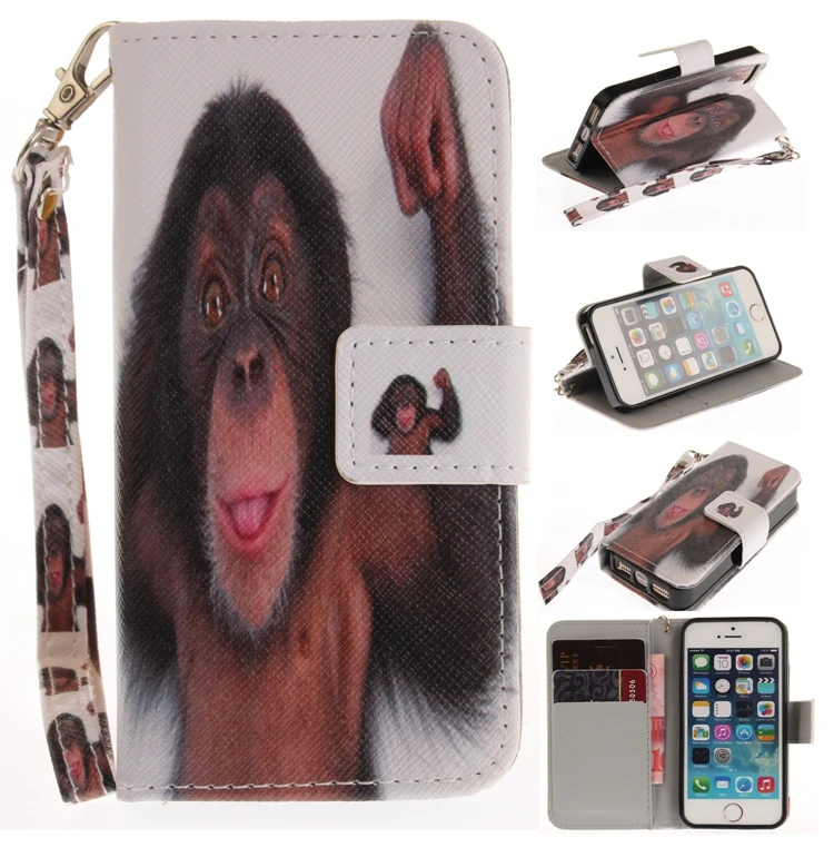 Кожаный бумажник с собакой для Coque Apple iPhone 5S чехол с откидной крышкой для iPhone 5 чехол для телефона s для iPhone SE 5SE 5 S Capinha Etui Hoesje