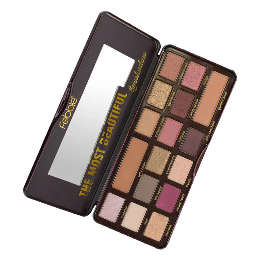 Палитра теней для век Febble 16 цветов жестяная коробка шоколадный макияж палитра