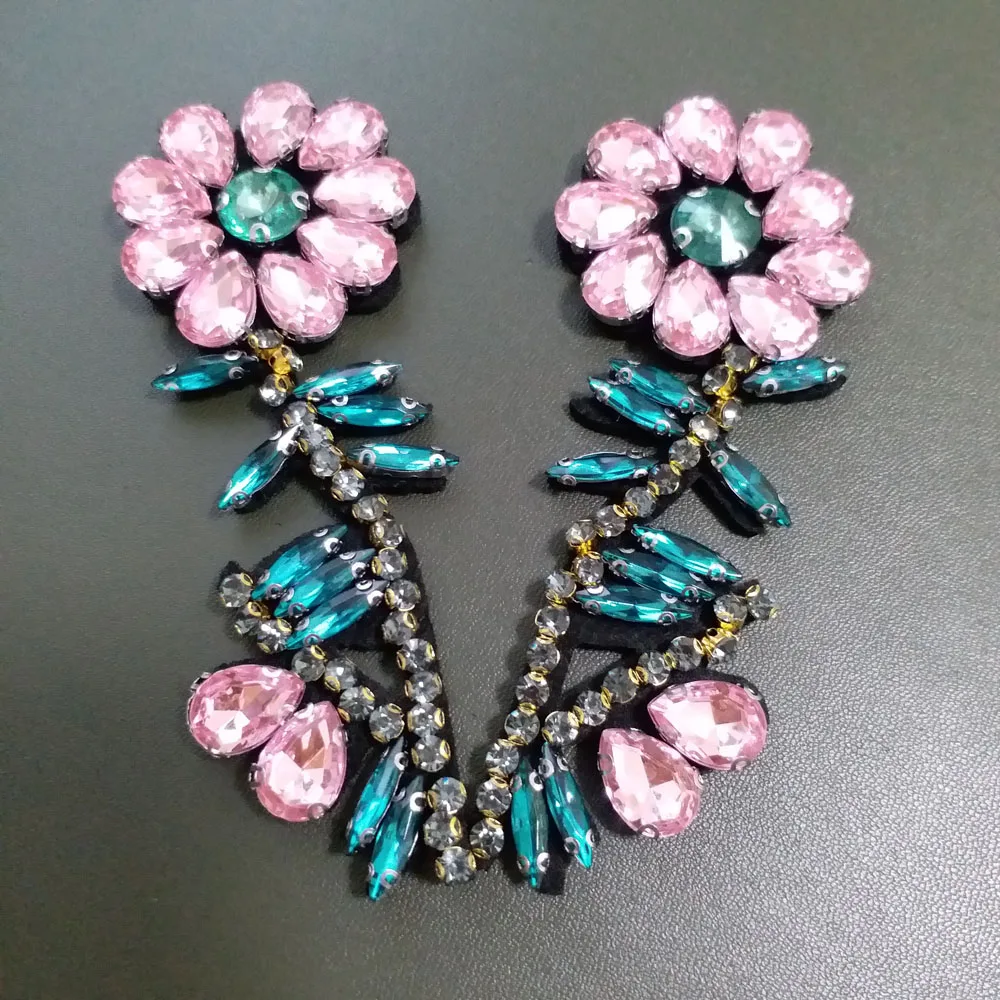 2 шт./лот нашивки ручной работы из горного хрусталя с бисером для одежды DIY