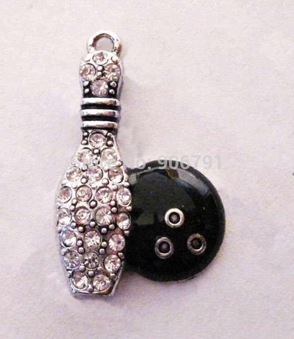 100 шт много Старинного Серебра покрытая модная булавка для боулинга и