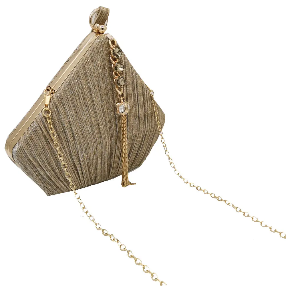 Boutique De FGG Пентагон женские Сатиновые вечерние сумки кристалл кисточкой клатч Сумки Свадебная вечеринка коктейль Minaudiere кошельки сумка