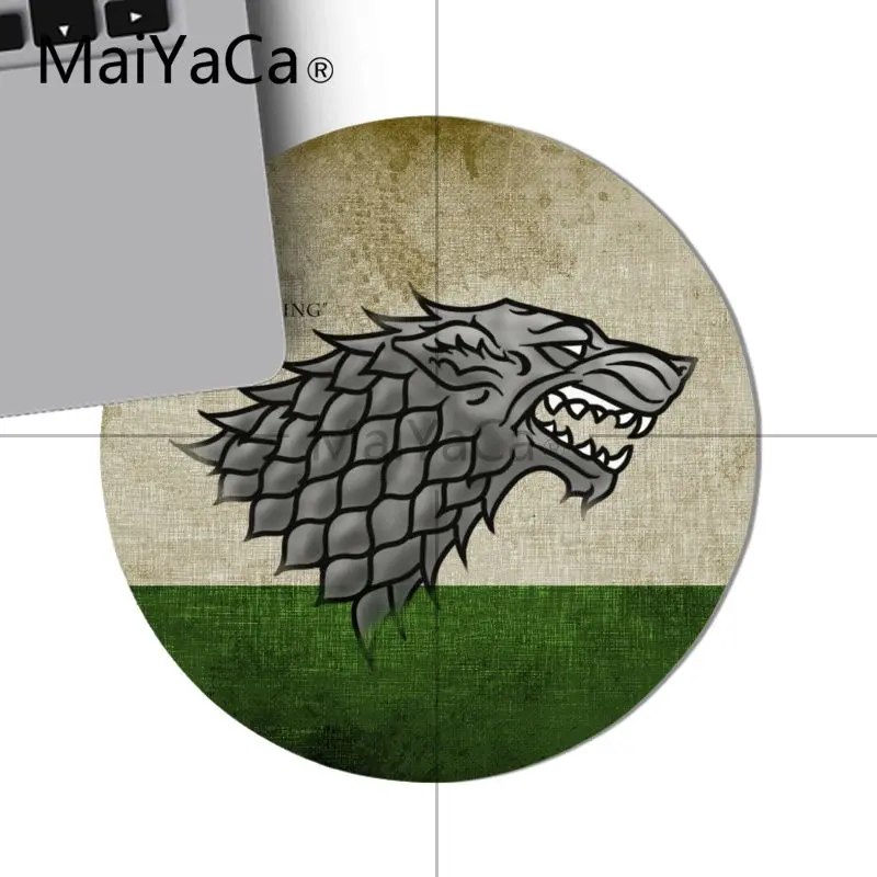 22X22 CM MaiYaCa простой дизайн Игра престолов Логотип Ноутбук игровой Lockedge мыши коврик для мыши удобный маленький круглый коврик для мыши игровой коврик для мыши - Цвет: 22X22 CM