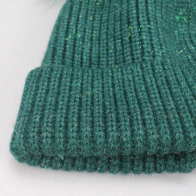 

Real Raccoon Dyeing Fur Pompom Hat Women Winter Caps Knitted Wool Hats Skullies Beanies Girls Female Two Fur Pom Pom Beanie Hat