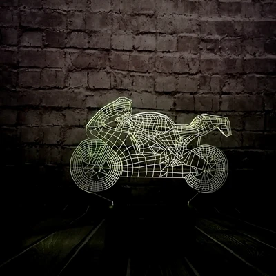 5 Светодиодный 3d-ночник moto cykel светодиодный свет мотоцикл форма автомобиль 7 цветов Изменение человек мальчик подарок спальня декоративная мото лампа RC игрушка - Испускаемый цвет: 5