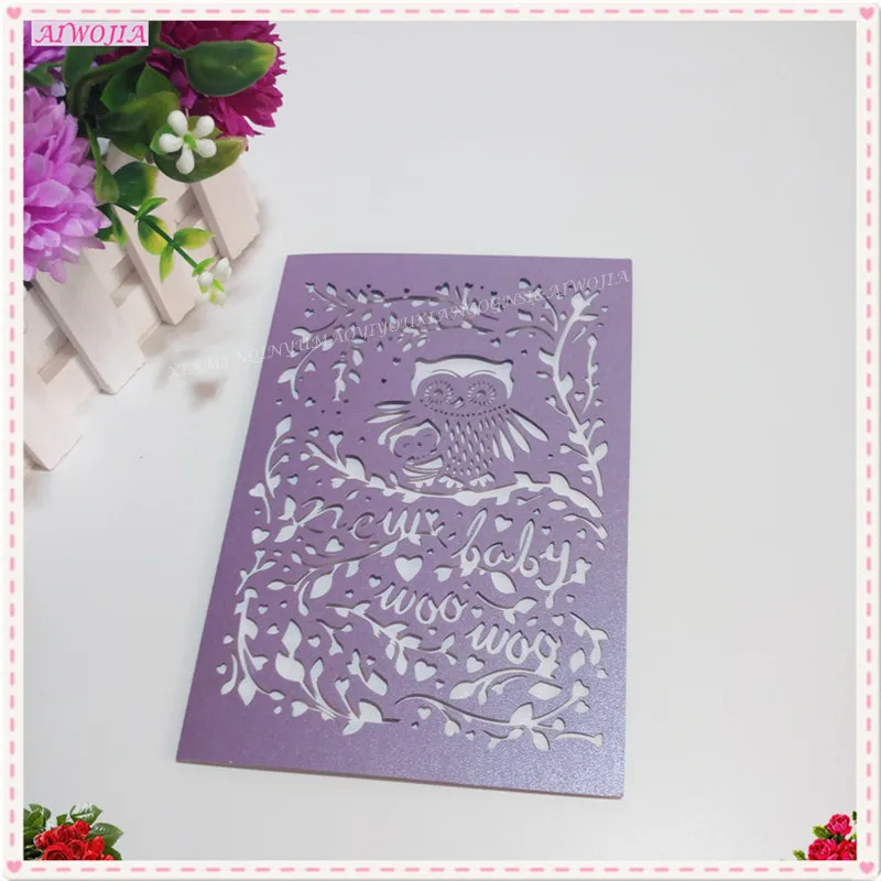 30pcs Laser Cut Wedding Invitation Card Flower and owl Paper Decoration 7ZSH187 | Дом и сад