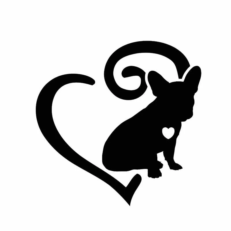 Автомобильная наклейка 15 см * Французский бульдог Frenchie Love Мультяшные наклейки с